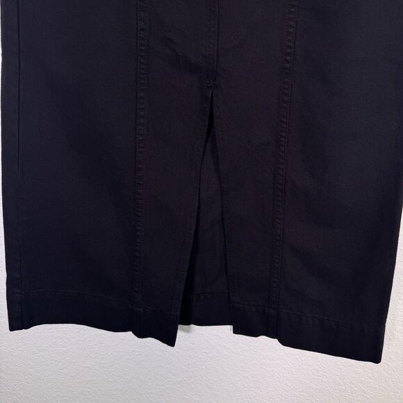 Mara Hoffman Denim Skirt Women 00 Nikita Jean Slit Pencil Midi Black Organic - Picture 4 of 8